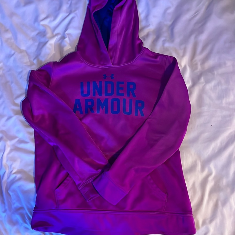 Under Armour, kids medium, purple sweatshirt
